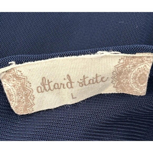 Altar'd State Navy Knee Length Crochet Boho Swing Dress Size Large 8/10 - Picture 7 of 12